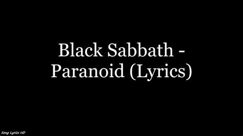 paranoid android lyrics black sabbath.